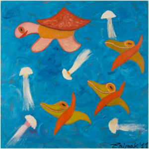 Turtle and sea creatures